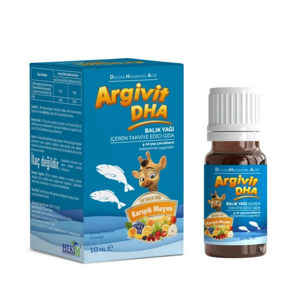 قطرات زيت السمك DHA بنكهة الفواكه 10 مل