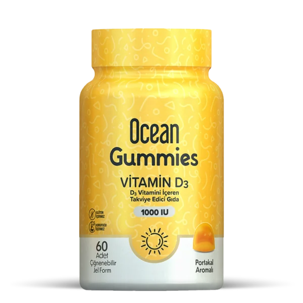 Ocean Gummies Vitamin D3 علكات قابلة للمضغ فيتامين د3 بنكهة البرتقال