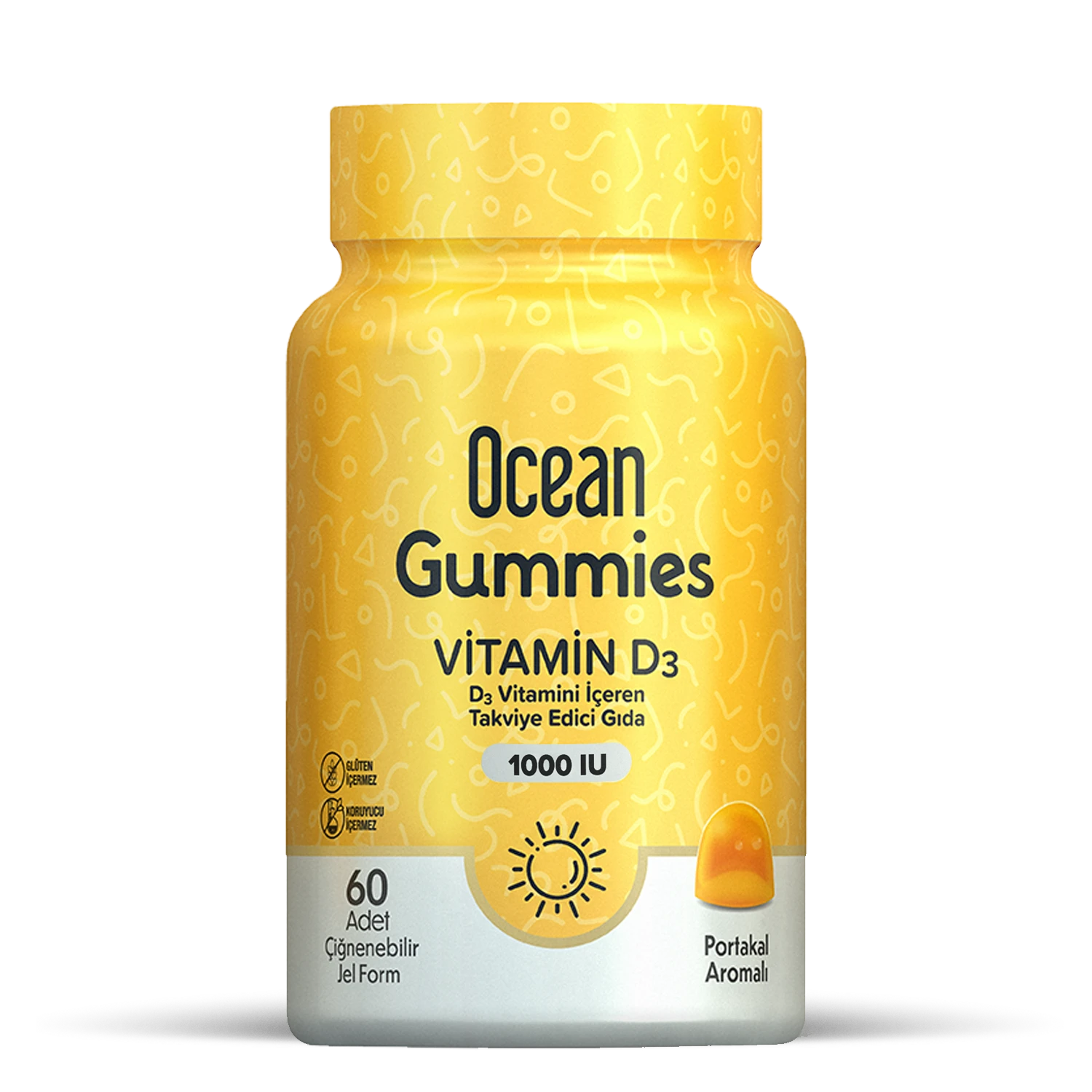 Vitamin_D3_1000.webp Ocean Gummies Vitamin D3 علكات قابلة للمضغ فيتامين د3 بنكهة البرتقال - الصورة 1