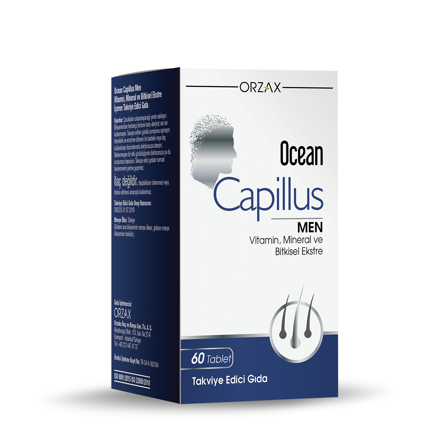 Ocean_Capillus_Erkek.png أورزاكس أوشن كابيلاس للرجال (Ocean Capillus Men) – 60 قرص - الصورة 1
