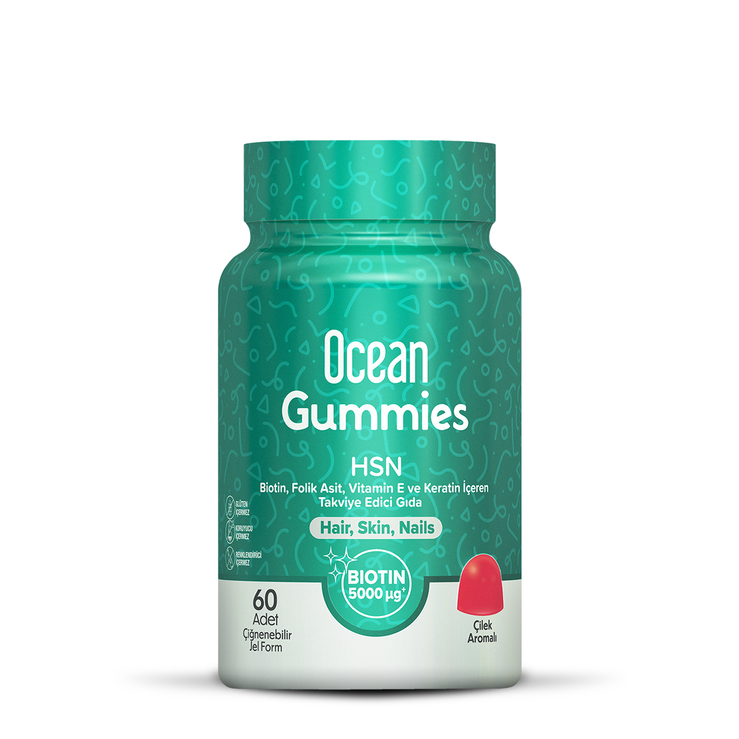 Ocean_Gummies_HSN أورزاكس أوشن غوميـز HSN – 60 حبة جيلاتين مطاطية - الصورة 1