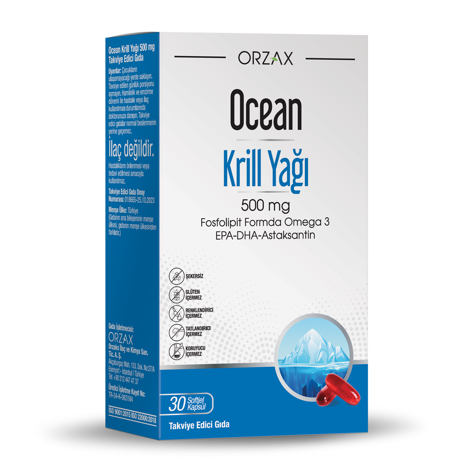 Ocean_Krill_Oil.png أورزاكس أوشن كريل أويل 500 ملغ – 30 كبسولة - الصورة 1