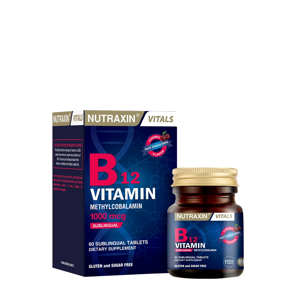 nx-vitaminb12-kutu أقراص نوتراكسين فيتامين B12 تحت اللسان – 1000 ميكروغرام - الصورة 1
